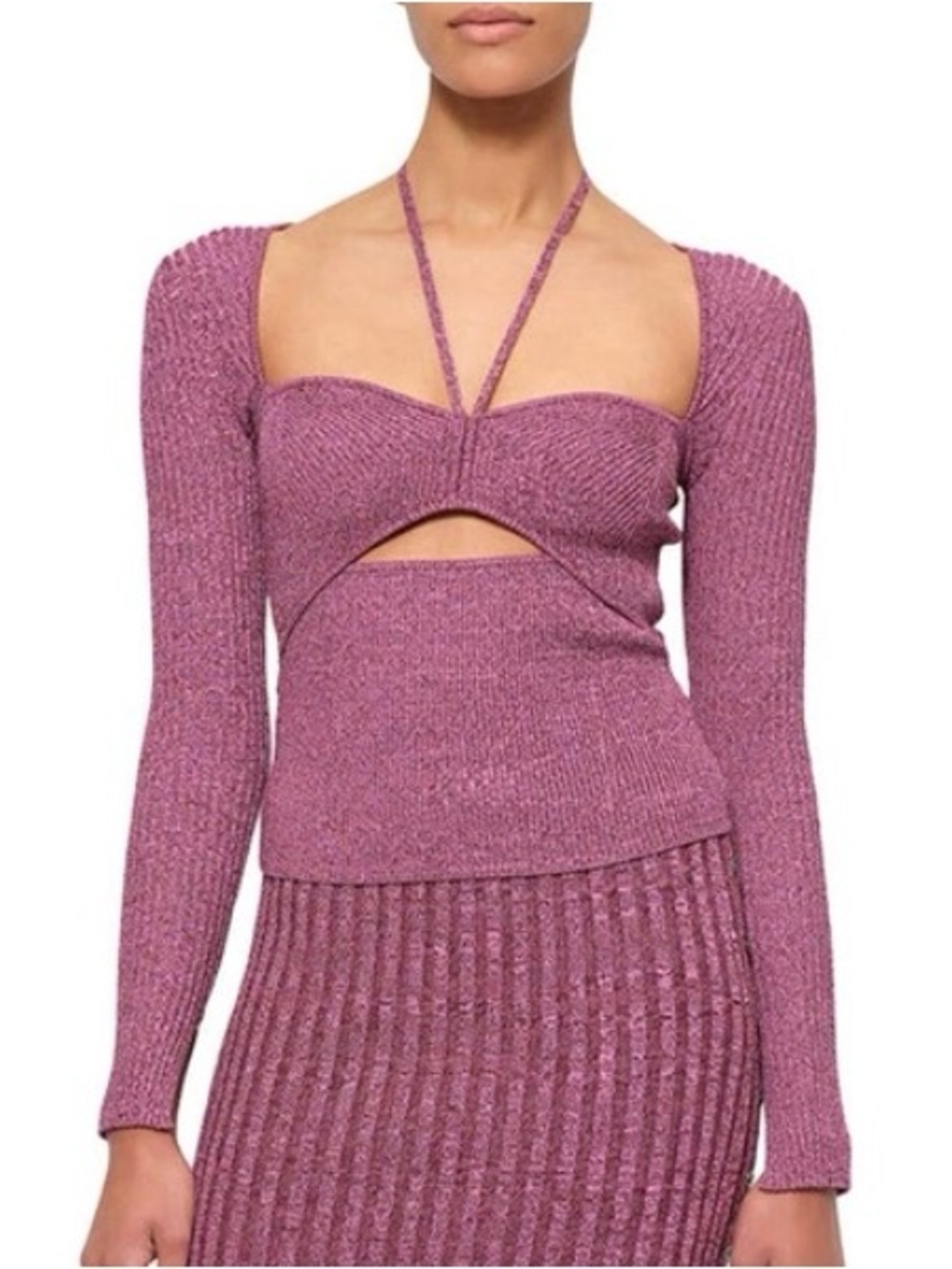Jonathan Simkhai Alexia Marled Rib Knit | M | Purple